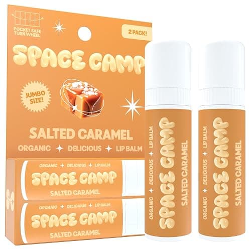 Space Camp Wellness Jumbo Lip Balm - Salted Caramel Organic Flavored Balm (2 Pack) - Image 1