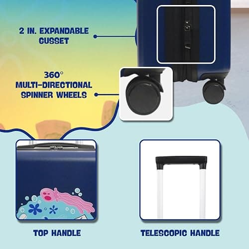 FUL Spongebob Squarepants 22.5 Inch Carry-On Luggage, Hardshell Rolling Suitcase with Spinner Wheels, Blue, Medium thumbnail 6