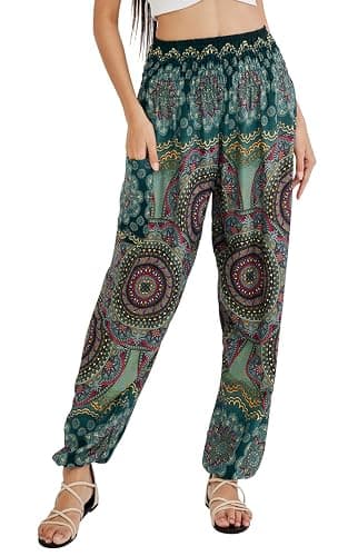 Joob Joob Boho Pants for Women - Hippie Harem Pants Women - Womens Yoga Pants – Comfy Bohemian Flowy Hippie Clothes thumbnail 9
