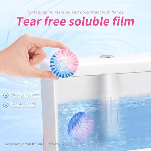 LmliveSKT Automatic Toilet Bowl Cleaner Tablets, 30-Pack Long-Lasting Toilet Tank Cleaner for Bathroom, Blue Water Freshener, Prevents Stains & Odor, Safe for All Toilets (30, Blue and Pink) thumbnail 5