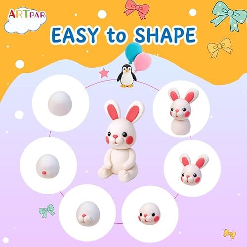 ARTPAR Air Dry Clay for Kids,90 Colors Modeling Magic Clay Bulk Kit | Colorful Molding Clay Sculpting Set,Soft & Non-Sticky,DIY Classroom Activities,Fun Art & Crafts Gifts for Boys & Girls 3-12Y thumbnail 6