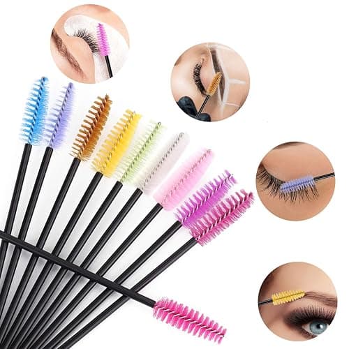 BTYMS 500 Pieces Disposable Mascara Wands Eyelash Brush Brow Brushes Applicators Lash Spoolies for Eye Lash Extension - Multi Color thumbnail 4