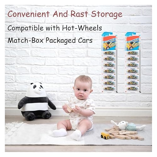 AEIMIAIDE 10Pcs Car Diecast Display Case Toy Car Sleeve for Hot-Wheels Match-Box Packaged Cars Storage, Holds Up to 70 Cars for Collectors thumbnail 3