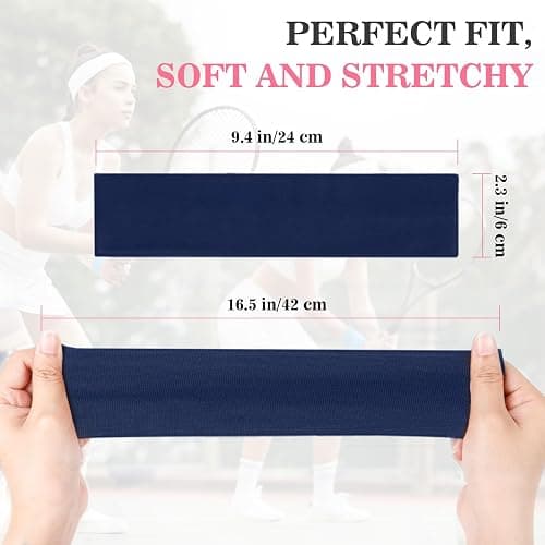 8 Pack Headbands for Women, Elastic Soft Hair Bands Non Slip Women's Fashion Headbands for Daily Workout Yoga Running thumbnail 2