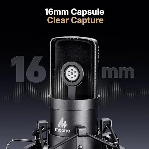 MAONO A04 USB Microphone, 192kHz/24Bit Condenser Mic Kit for PC Podcast | Plug & Play Computer Cardioid Metal Mic with Pro Sound Chipset for Recording, Gaming, Content Creation, Streaming, YouTube thumbnail 4