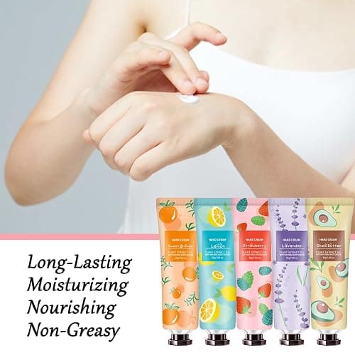 10 Pack Hand Cream for Dry Cracked Hands, Stocking Stuffers for Teen Girls,Christmas Gifts for Women,Teacher Appreciation Gifts, Natural Plant Fragrance Mini Hand Lotion Moisturizing Hand Care Cream thumbnail 6