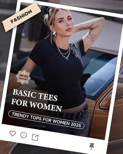 GAYHAY 3 Pack Basic Tees for Women - Crew Neck Slim Fit Tight T Shirts Cute Y2K Trendy Crop Tops Clothes for Casual Summer thumbnail 3