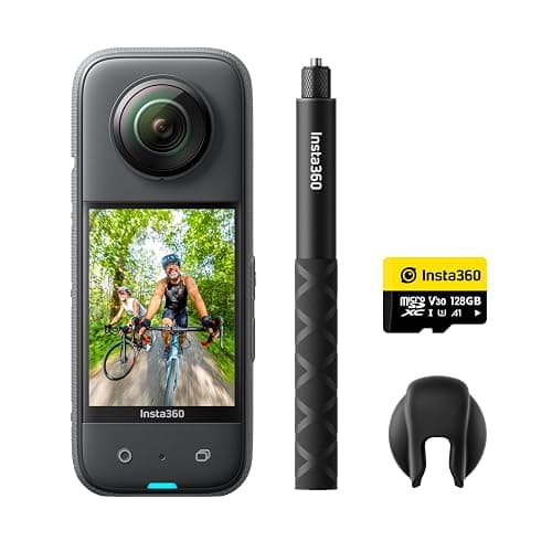 Insta360 X3 128 GB Vlog Kit - 360 Action Camera with 5.7K 360 Active HDR Video, 4K Single-Lens Camera, Waterproof, FlowState Stabilization, 2.29" Touchscreen, AI Editing, for Motorcycle, Wintersports - Image 1