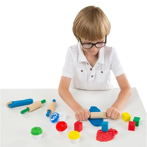 Melissa & Doug Shape, Model, and Mold Craft Activity Set - 4 Tubs of Modeling Dough and ToolsArts and Crafts for Kids Ages 3+ thumbnail 3
