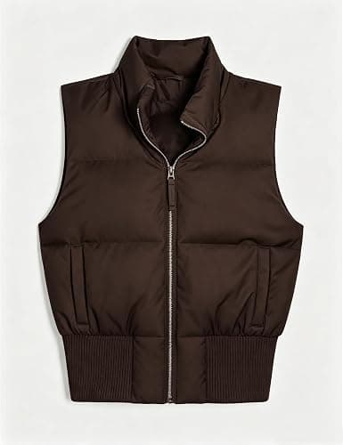 Silly Turtle Puffer Vest Women Faux Fur Hooded Fall Winter Coat Jacket | Sleeveless Vest, Detachable Faux-Fur Hood, Zip-Up, Side Pockets, Ribbed Hem, Slim Fit, Cropped, Y2K. thumbnail 5