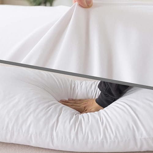 WhatsBedding Memory Foam Body Pillow with Breathable Zippered Cotton Cover, Full Body Pillow for Adults, Long Pillow for Sleeping, Firm Pillow Fluffy Supportive, Pure White thumbnail 4