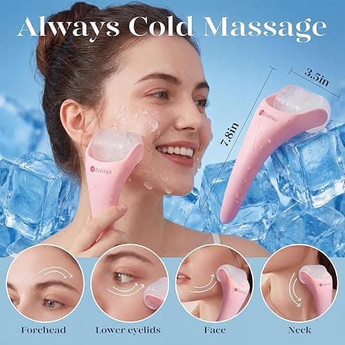 BAIMEI IcyMe Ice Roller for Face & Gua Sha Set, Depuff & Migraine Relief | Cooling Smoothing Guasha Tool for Face & Ice Roller,Daily Beauty Skincare Tool for Home Spa, Self Care Gifts for Women-Pink thumbnail 6