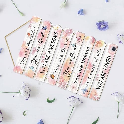 Paquesta Girls Room Decor Butterfly Wall Decor for Girls Bedroom Inspirational Wall Art for Kids Pink Wall Decorations Little Girl Toddler Room Wood Sign Nursery Room Decor (Butterfly) thumbnail 7