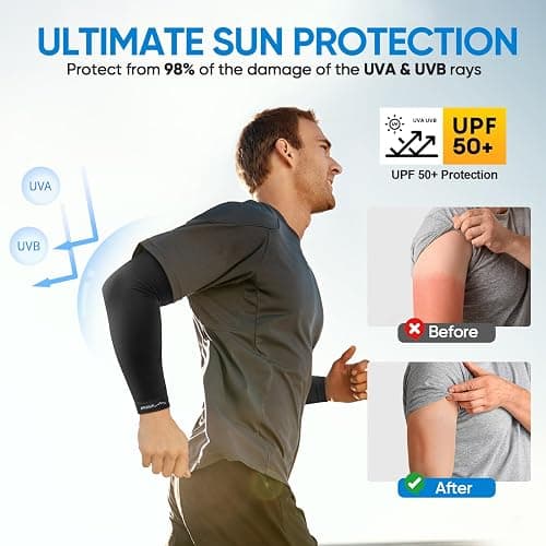 APEXUP Cooling Arm Sleeves for Men Women, UV Sun Protection UPF 50, Volleyball Arm Sleeves Compression Sleeves for Outdoor thumbnail 6