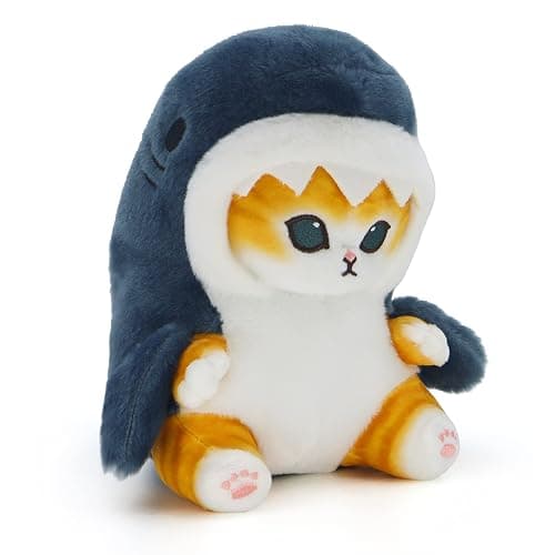 CNAANA Kawaii Shark Cat Plush Toy Stuffed Animal Doll, Soft Pillow for Boys & Girls (Shark cat, 20cm/7.8in) thumbnail 2