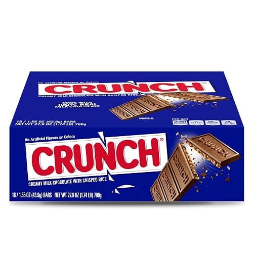CRUNCH, Bulk 18 Pack, Milk Chocolate and Crisped Rice, Full Size Holiday Candy Bars, Stocking Stuffers, Individually Wrapped, 1.55 oz Each - Image 1