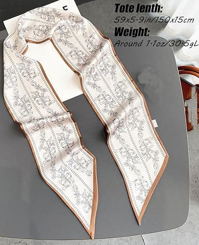 Hioyiwse Head Scarf Hair Neck Scarves For Women Purse Bag Scarfs For Handbags Silky Long Thin Satin Headscarf Fashion thumbnail 3