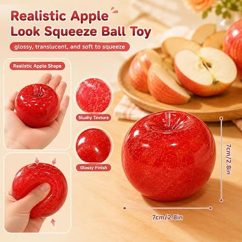 Slushy Apple Squishy, Slow-Rising Squishys Apple Stress Ball, Soft Slow Rising Ball for Adult use in Offices and Homes(Green) thumbnail 6