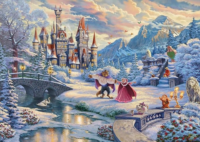 Schmidt , Thomas Kinkade: Disney Beauty & the Beast Winter Enchantment Puzzle - 1000pc , Puzzle , Ages 12+ , 1 Players - Image 1