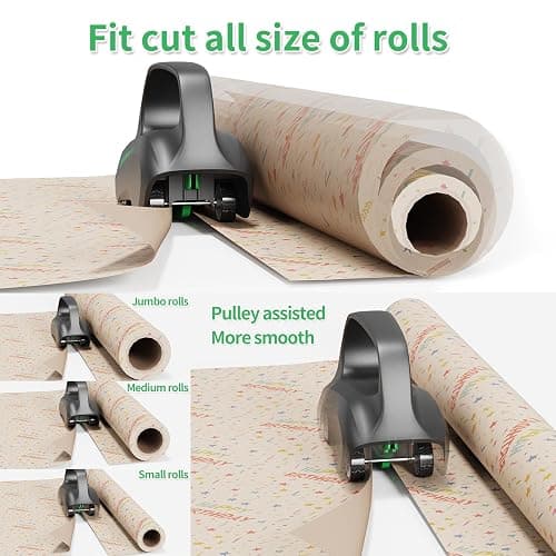 Wrapping Paper Cutter with 3 Replaceable Blades, Car Design Cutter Dispenser Tool Adapt for Any Diameter Gift Wrapping Paper Roll, Cutting Efficient Straight Easily & Safely on Halloween Christmas thumbnail 5