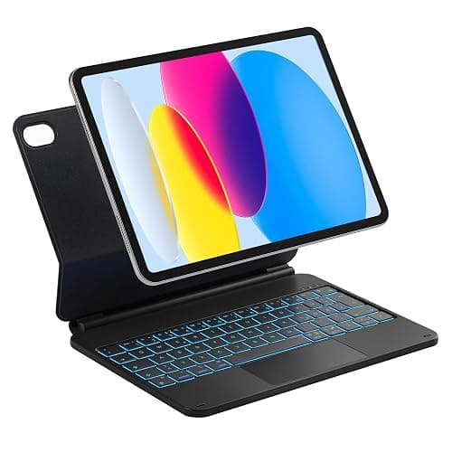 Inateck NeoMagic Magnetische Tastatur Hülle für iPad 10 Generation 10,9 Zoll,11 Generation 2025 A16 11 Zoll,Tastatur mit Touchpad, Freitragender Ständer, 7-Farbige Hintergrundbeleuchtung,KB09119 - Image 1