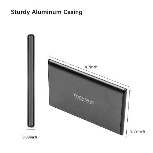 Maxone 500GB Ultra Slim Portable External Hard Drive HDD Compatible with PC, Laptop, Grey thumbnail 5