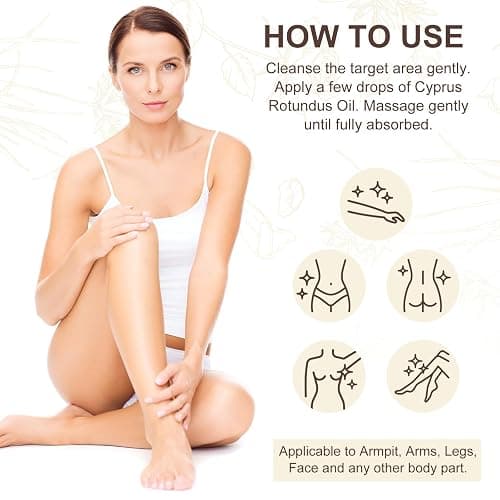 Rulviou Cyperus Rotundus Oil,Natural Cyprus Oils For Hair Removal,Gentle and Effective Cypress For Reducing Body Hair Growth, Ideal for All Skin Types 2 fl.oz thumbnail 5