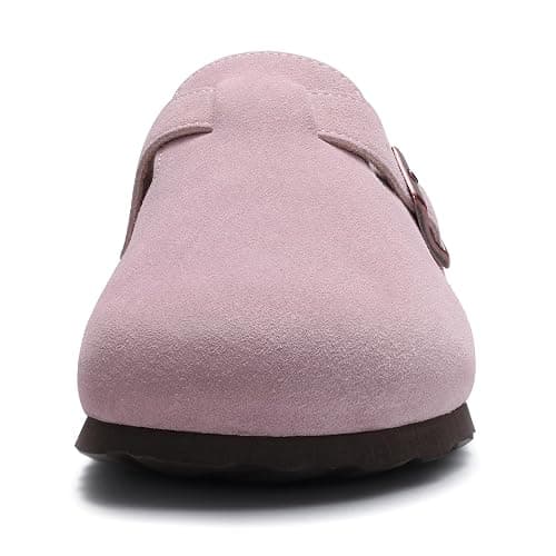 KIDMI Genuine Suede Clogs for Women Cork Footbed Sandals Leather Mules Potato Shoes with Arch Support thumbnail 4