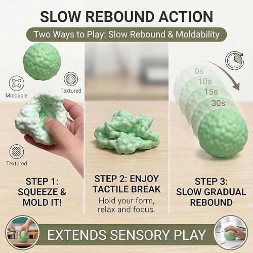 2PCS Crunchy Squishy Stress Ball for Kids & Adult, Soft Crunchy Stress Ball | Shapeable Sensory Squeeze Fidget Toys, for Anxiety Stress Relief Focus Relaxing, for Office Travel Student Classroom Prizes thumbnail 8