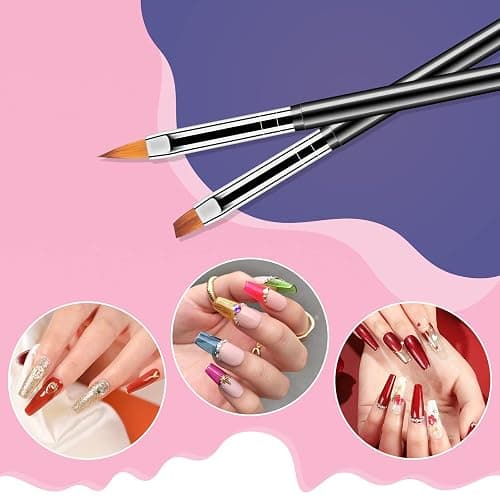 Artdone Nail Dotting Tools 6PCS Double-ended Nail Art Brushes Kit Nail Art Gel Polish Liner Brushes Design Pen For Nail Drawing And Nail Paint Brushes Small Detail Brushes thumbnail 5