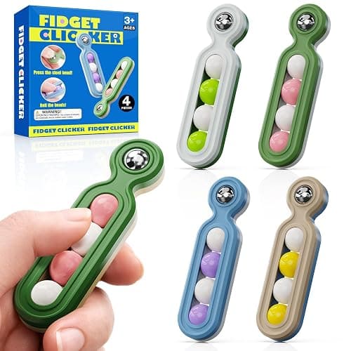 Fidget Toys Adults Stress Relief: 4 Pack Fidget Clicker Toys - Sensory Toys for Autism Kids Calming - ADHD Tools Desk Fidgets for Classroom - Cool Office Gadgets Gifts for Teen Women Men - Image 1
