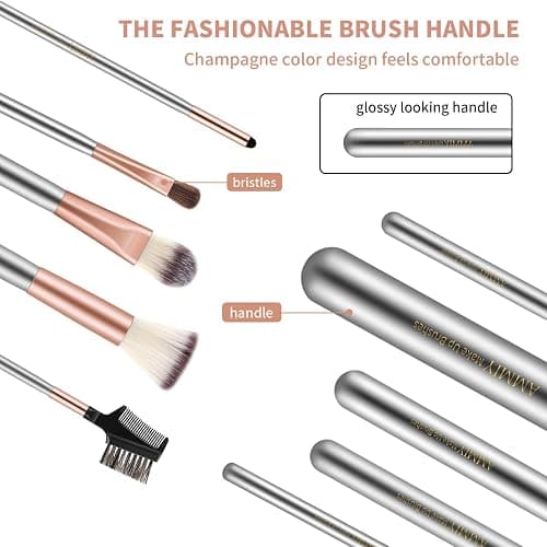 Makeup Brushes Ammiy Makeup Brushes Sets Professional 18 Pcs Make up Brushes Premium Synthetic Foundation Brush Blending Face Powder Blush Eyeshadow Eyeliner Makeup Kit with PU Leather Bag thumbnail 5