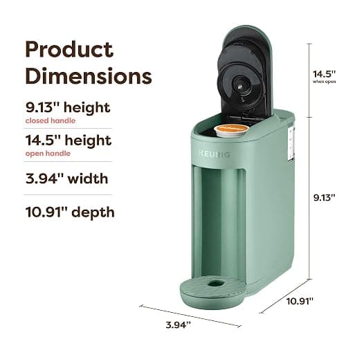 Keurig K-Mini Mate Single Serve K-Cup Pod Coffee Maker, Brews Up to 12 oz Cup, Compact Portable Coffee Machine for Small Spaces, Great for Dorms & Offices, Glamping Green thumbnail 3