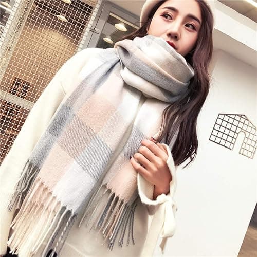 Mocasor Plaid Blanket Scarves for Women, Ladies Fashion Winter Warm Tartan d Long Checked Shawls and Wraps thumbnail 2
