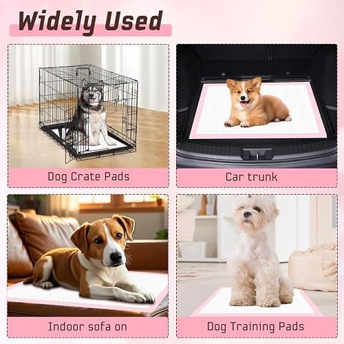 Tivcck Puppy Pads,Disposable Puppy Training Pads,Super Absorbent Leak-Proof Dog and Puppy Pet Training Pads,Pink Puppy Pads for Puppies,Dogs,Cats,Rabbits(24" X 24" - 40PCS) thumbnail 7