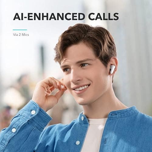 Soundcore by Anker P20i True Wireless Earbuds, 10mm Drivers with Big Bass, Bluetooth 5.3, 30H Long Playtime, Water-Resistant, 2 Mics for AI Clear Calls, 22 Preset EQs, Customization (White) thumbnail 6