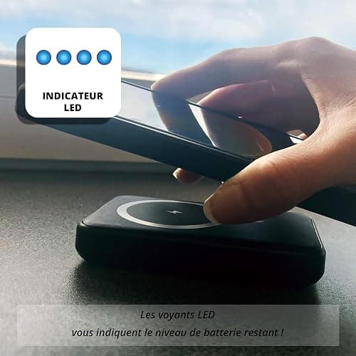 Wonder Full Power - Batterie Externe MAGNETIQUE 10 000 mAh - Compatible avec iPhone, Samsung, et Autres Mobiles Power Bank - Charge Rapide 20W avec USB-C Entrée & Sortie - Câble USB-C fourni. thumbnail 4