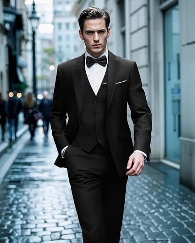 MAGE MALE Men's 3 Pieces Suit Elegant Solid One Button Slim Fit Single Breasted Party Blazer Vest Pants Set thumbnail 7
