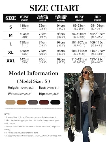 UMIPUBO Women's Faux Suede Coat Sherpa Fleece Lined Oversize Duffle Coat Winter Mid-Length Hooded Toggle Jacket with Pockets thumbnail 6