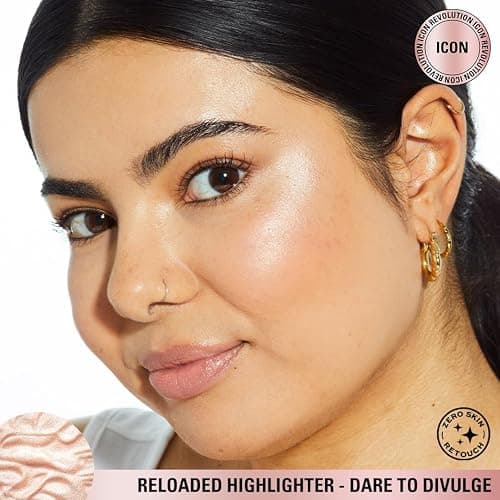 Revolution, Reloaded Pressed Powder Highlighter, Intensely Pigmented for a High Impact Dewy Finish, Dare to Divulge, 0.22 Oz thumbnail 4
