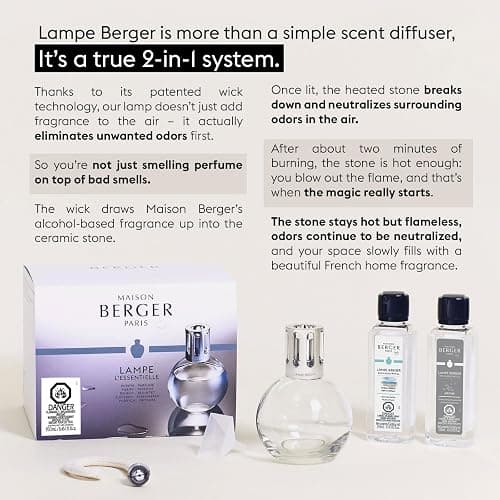 MAISON BERGER Set – Lampe Berger Starter Round Fragrance Diffuser with Ocean Breeze & So Neutral Refills – 2 x 250 milliliters (8.45 Fl Oz) – Elegant Home Air Purifier – Made in France thumbnail 2