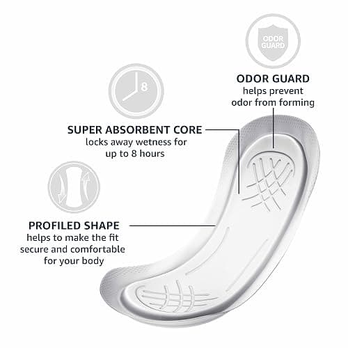 Amazon Basics Maxi Pads For Periods- Thick, Super Absorbency, Unscented, 48 Count, 1 Pack thumbnail 4