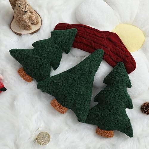Allorry Christmas Pillows,Christmas Tree Pillow Set of 2 Cute Xmas Tree Shaped Plush Pillow Stuffed Christmas Decor for Party Home Sofa Cushion Bed Decorations(12.2 Inch) WL-006B thumbnail 6