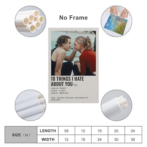 10 Things I Hate About You Classic Movie Posters Vintage Wall Art Canvas Painting for Bedroom Living Room Decor 12x18inch(30x45cm) Unframe-style thumbnail 2