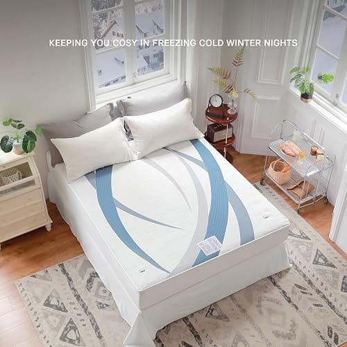 Gotcozy Heated Mattress Pad Queen Size Dual Control - Electric Mattress pad fit up to 15‘’with 10 Heat Seatings & 10 Hour Auto Off ETL Certified Machine Washable(Blue) thumbnail 6