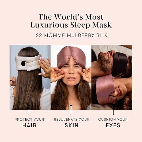 DROWSY Silk Sleep Mask. Face-Hugging, Padded Silk Cocoon for Luxury Sleep in Total Darkness. (Sunset Pink) thumbnail 5