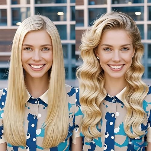 Mistcado 3 Barrel Curling Iron, 1 Inch Ceramic Tourmaline Hair Waver Wand with LCD Temperature Display, Fast Heating Foldable Crimpers for Travel Glove Included (Gold) thumbnail 3