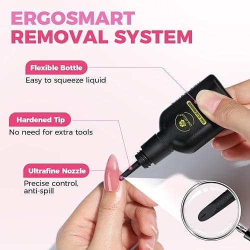 UNA GELLA Nail Glue Remover for Press on Nails 15ml Upgraded Stick & Remove 2 in 1 Acrylic Nails Remover for False Nails Tips Acetone-Free Gentle Gel Nail Remover, Not for Gel Polish Base Coat thumbnail 7