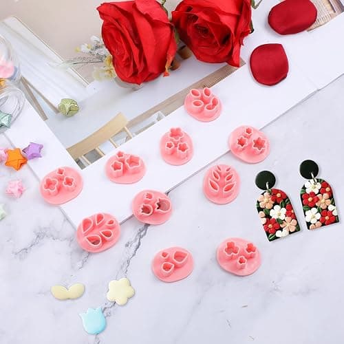 20Pcs Clay Cutters for Polymer Clay Jewelry Mini Polymer Clay Cutters for Earrings 20 Shapes - Floral, Leaf, Butterfly, Heart Polymer Clay Molds for Jewelry Making thumbnail 2