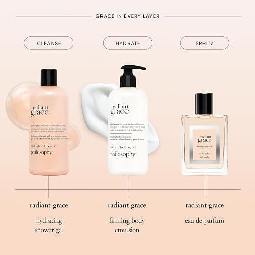 philosophy radiant grace hydrating bath & shower gel- cleanses, soothes & comforts dry skin - with notes of jasmine, black cherry & sandalwood - 16 fl oz thumbnail 5